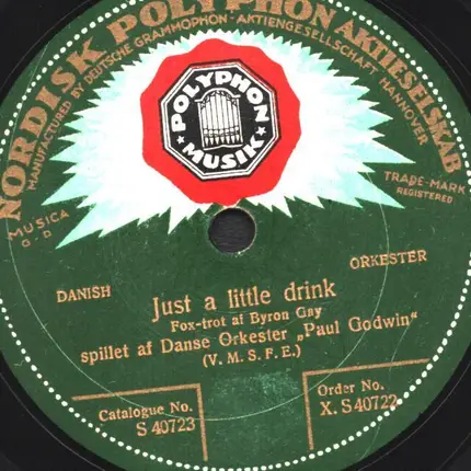 Danse Orkester Paul Godwin - Just a little drink / Mr. Pickwick