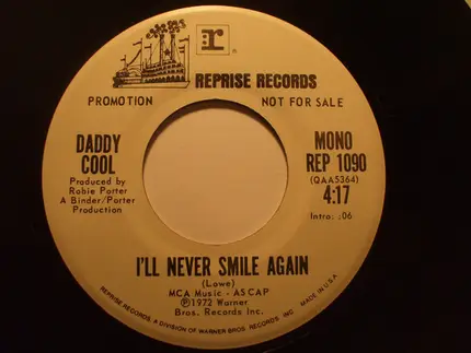 Daddy Cool - I'll Never Smile Again