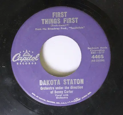 Dakota Staton - I Won't Worry / First Things First