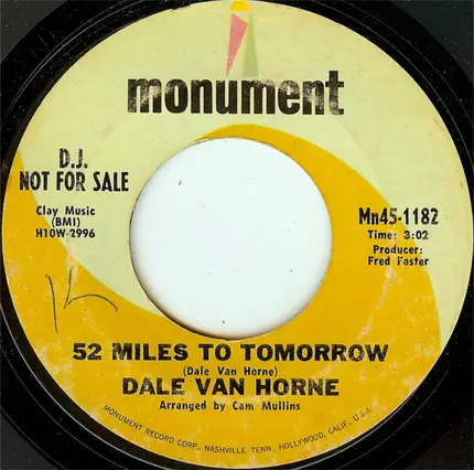 Dale Van Horne - She'll Never Find Her Way Back Home / 52 Miles To Tomorrow