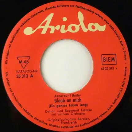 Dalida - Glaub An Mich / Orfeo