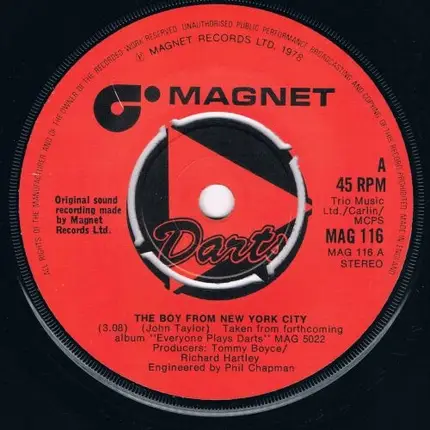 Darts - The Boy From New York City