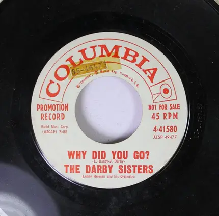 Darby Sisters - Think Of All The Fun We Had / Why Did You Go?