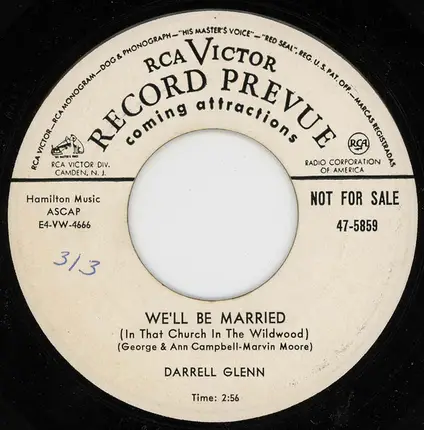 Darrell Glenn - We'll Be Married (In That Church In The Wildwood) / Mister Cuckoo Bird