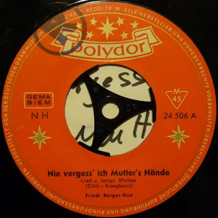 Das Friedl Berger-Duo - Nie Vergess' Ich Mutter's Hände