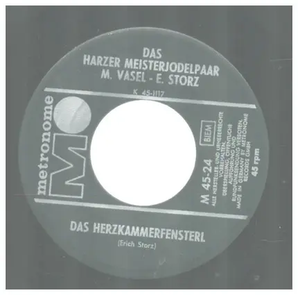Das Harzer Meisterjodlerpaar Marianne Vasel Und Erich Storz - Die Kleine Bimmelbahn / Das Herzkammerfenster!