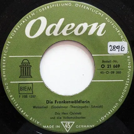 Das Herz Quintett Und Die Volksmusikanten / Max Blech Und Sein Blasorchester - Die Frankenwäldlerin / Hopfenzupfer - Polka