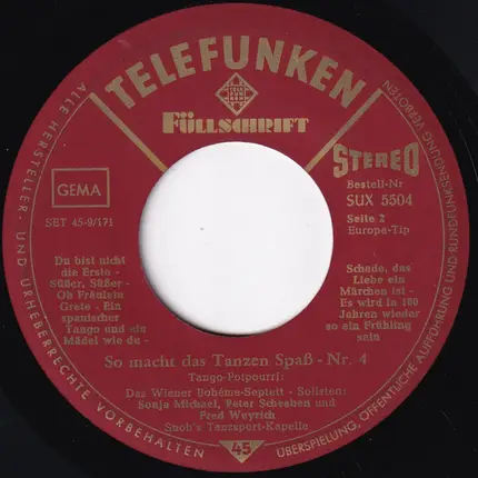 Das Wiener Bohème-Septett - So macht das Tanzen Spaß - Nr. 4