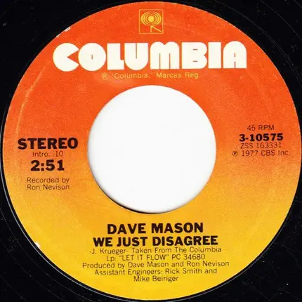 Dave Mason - We Just Disagree
