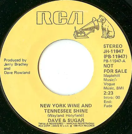 Dave And Sugar - New York Wine And Tennessee Shine