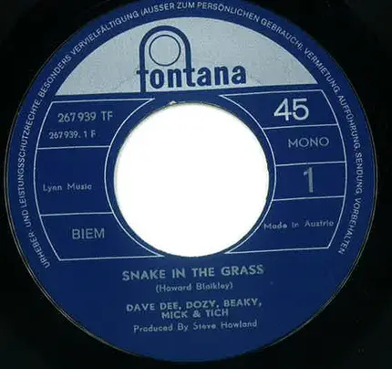 Dave Dee, Dozy, Beaky, Mick & Tich - Snake In The Grass / Bora Bora