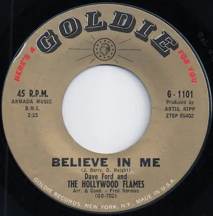 Dave Ford And The Hollywood Flames - Believe In Me / Elizabeth
