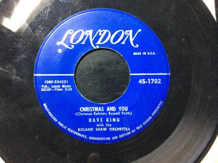 Dave King With The Roland Shaw Orchestra - Christmas And You