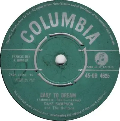 Dave Sampson And The Hunters - Easy To Dream