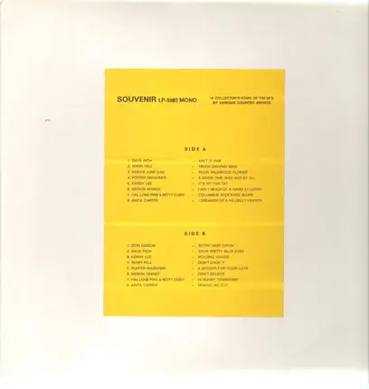 Dave Rich, Terry Fell, Anita Carter, etc - 16 Collector's Items Of The 50's