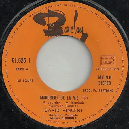 David Vincent - Amoureux De La Vie