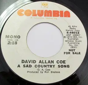 David Allan Coe - A Sad Country Song