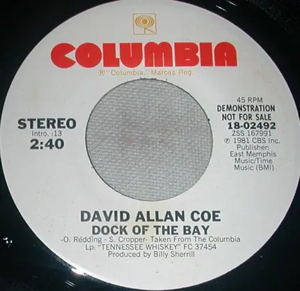 David Allan Coe - Dock Of The Bay