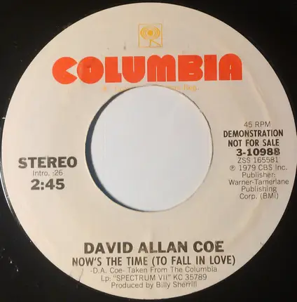 David Allan Coe - Fairytale Morning / Now's The Time (To Fall In Love)