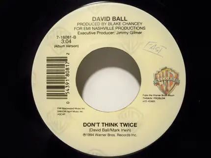 David Ball - When The Thought Of You Catches Up With Me / Don't Think Twice