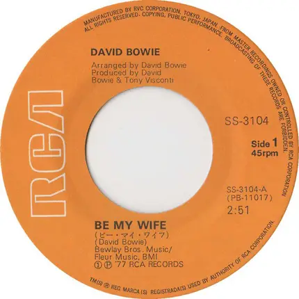 David Bowie - Be My Wife