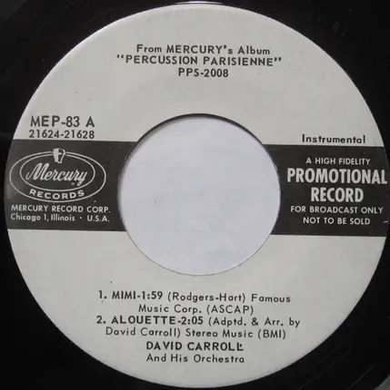 David Carroll & His Orchestra - Excerpts From Percussion Parisienne