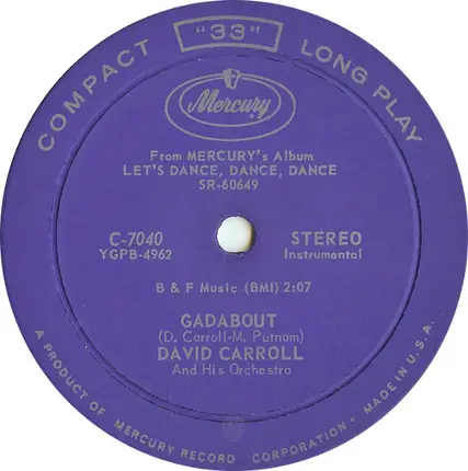 David Carroll & His Orchestra - Let's Dance, Dance, Dance