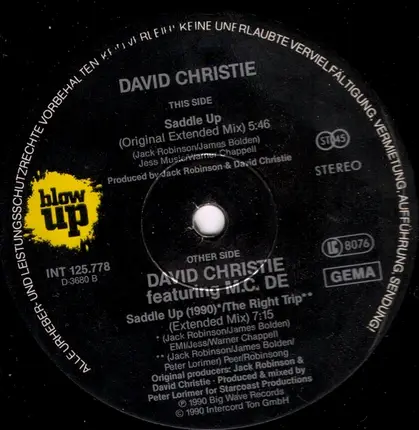 David Christie - Saddle Up 1990 (The Right Trip)