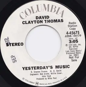 David Clayton-Thomas - Yesterday's Music