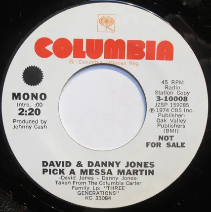 David & Danny Jones , Lorrie Davis - Pick A Messa Martin / Morning Sun