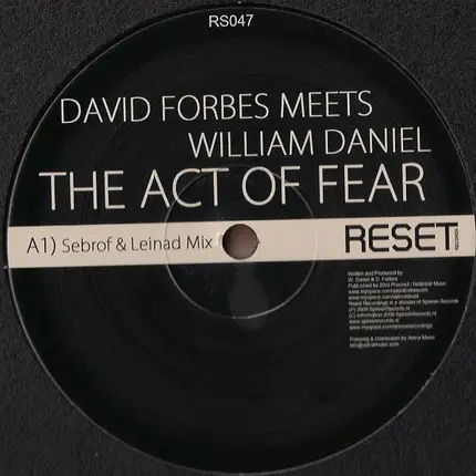 David Forbes & William Daniel - The Act Of Fear