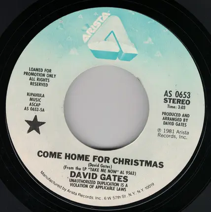 David Gates - Come Home For Christmas