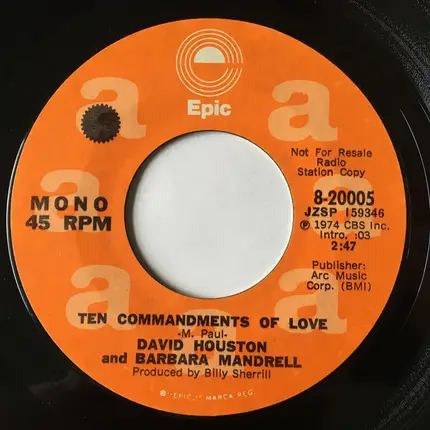 David Houston And Barbara Mandrell - Ten Commandments Of Love