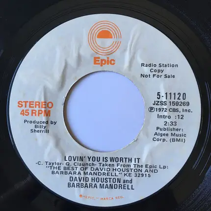 David Houston And Barbara Mandrell - Lovin' You Is Worth It