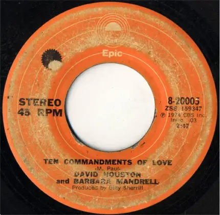 David Houston And Barbara Mandrell - Try A Little Harder / Ten Commandments Of Love