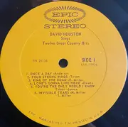 LP - David Houston - Sings Twelve Great Country Hits