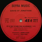 12inch Vinyl Single - David & Jonathan - Est-Ce Que Tu Viens Pour Les Vacances?