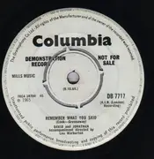 7inch Vinyl Single - David & Jonathan - Laughing Fit To Cry / Remember What You Said - Original UK Promo