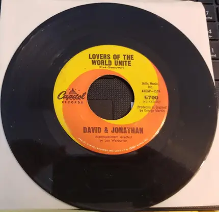 David & Jonathan - Lovers Of The World Unite / Oh, My Word