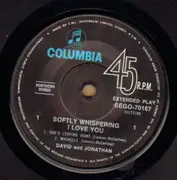 7inch Vinyl Single - David & Jonathan - Softly Whispering I Love You EP - Original Australian EP