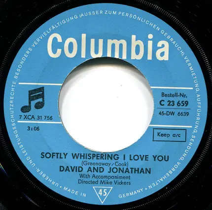 David & Jonathan - Softly Whispering I Love You