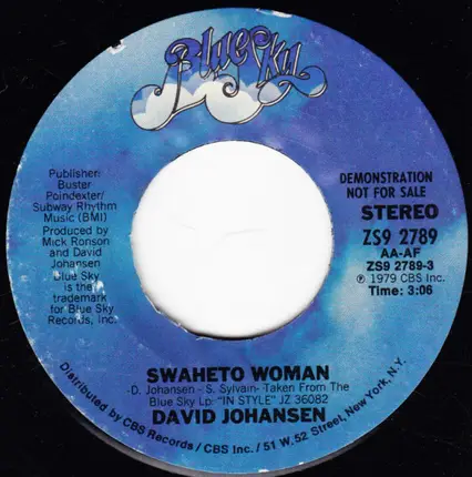 David Johansen - Swaheto Woman