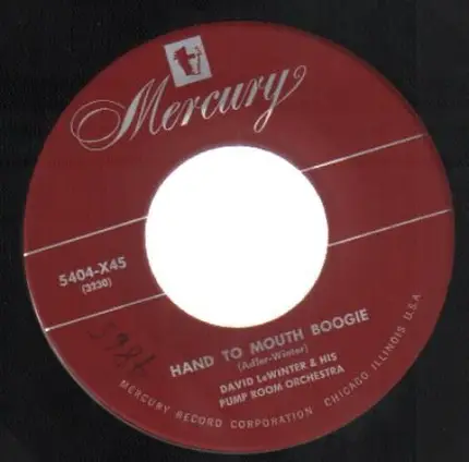 David Le'Winter And His Pump Room Orchestra - Tenderly / Hand To Mouth Boogie