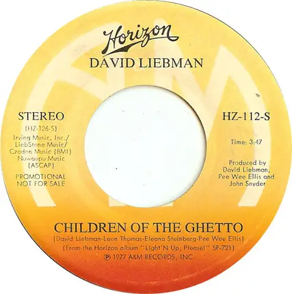 David Liebman - Children Of The Ghetto