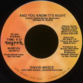 David Meece - And You Know It's Right