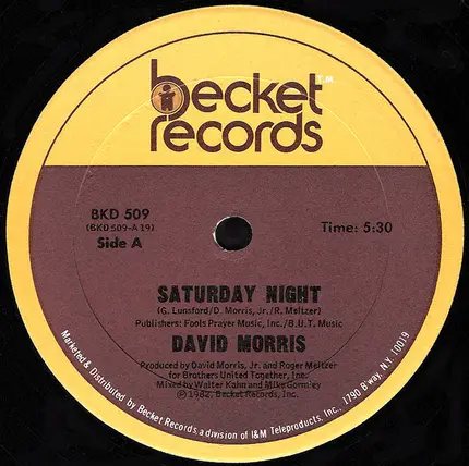 David Morris - Saturday Night