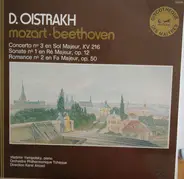 David Oistrach , Wolfgang Amadeus Mozart , Ludwig van Beethoven , Vladimir Yampolsky , The Czech Ph - Concerto N°3 En Sol Majeur, KV 216 / Sonate N°1 En Ré Majeur, Op.12 / Romance N°2 En Fa Majeur, Op.