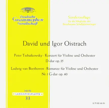 Tchaikovsky / Beethoven - Konzert Für Violine Und Orchester Op. 35 / Romanze Für Violine Und Orchester Nr. 1