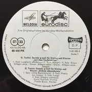 LP - Tartini / Brahms - 'Mit Dem Teufelstriller'/ 'Didone Abbandonata' / Sonate G-moll Fur Violine Und Klavier Nr. 1 G-dur Op. 78