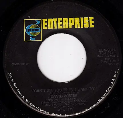David Porter - Can't See You When I Want To